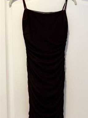 Emerald Sundae Satin Dress in Deep Burgundy